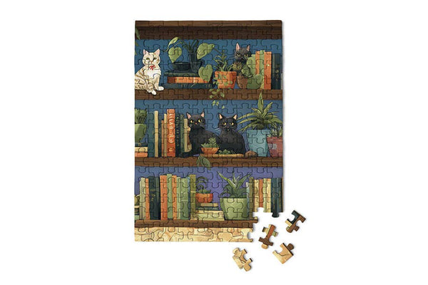 Micro Puzzles Cats on Bookshelves
