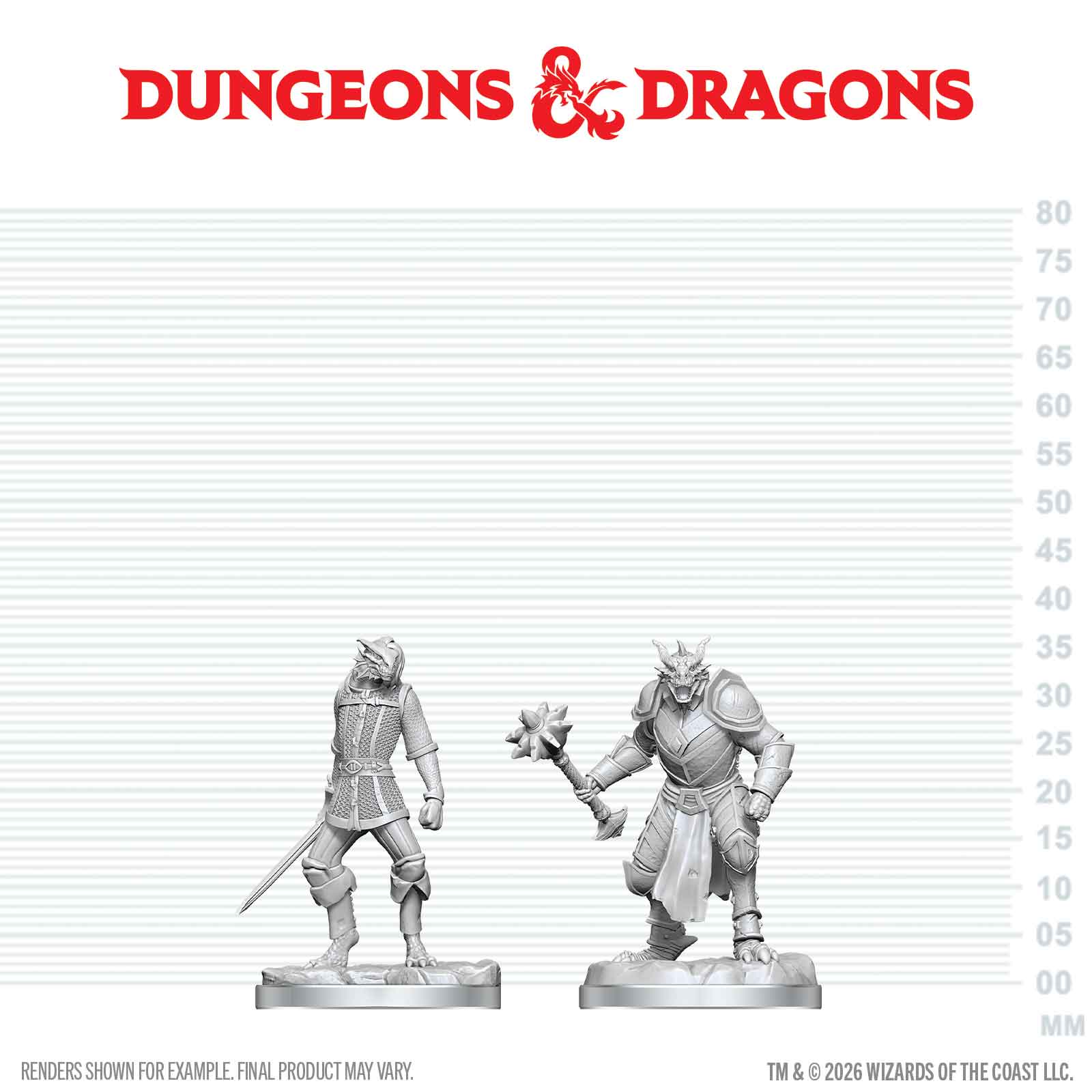 DND Nolzur's Marvelous Miniatures  W30 Dragonborn Paladin and Dragonborn Squire