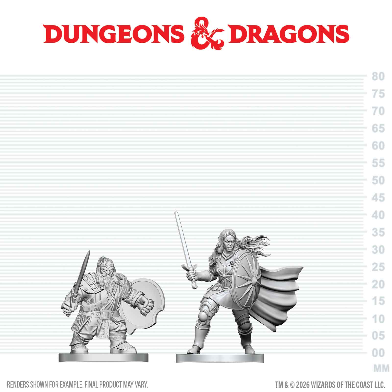 DND Nolzur's Marvelous Miniatures  W29 Dwarf Fighter and Orc Paladin
