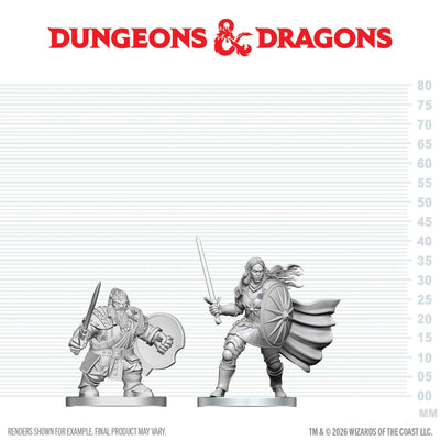 DND Nolzur's Marvelous Miniatures  W29 Dwarf Fighter and Orc Paladin