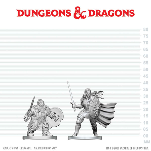 DND Nolzur's Marvelous Miniatures  W29 Dwarf Fighter and Orc Paladin