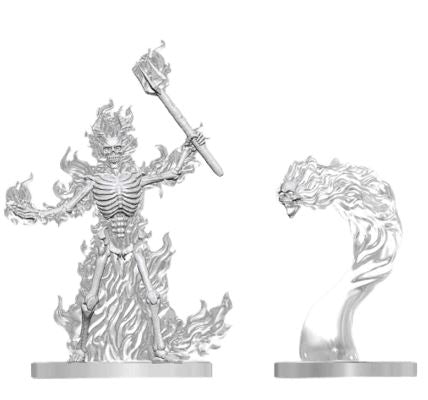 DND Nolzur's Marvelous Miniatures Flaming Skeleton and Flameskull