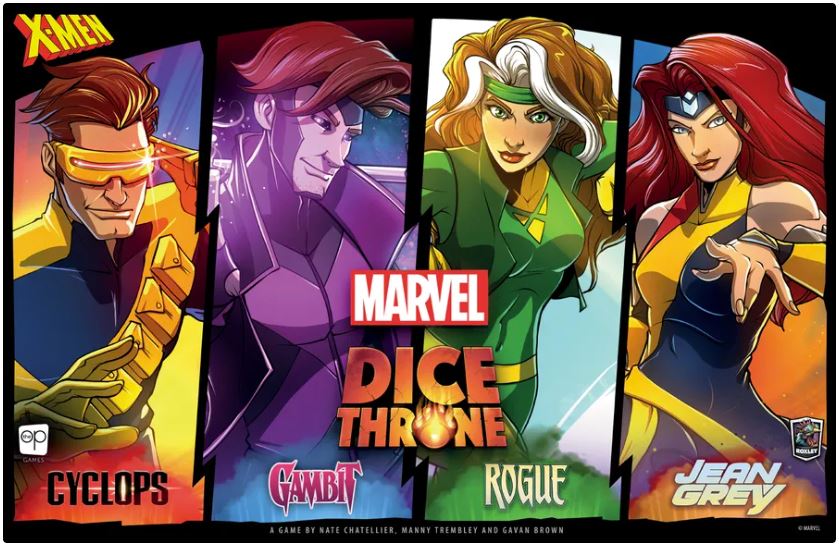 Marvel Dice Throne Xmen Cyclops, Jean Grey, Gambit, and Rogue
