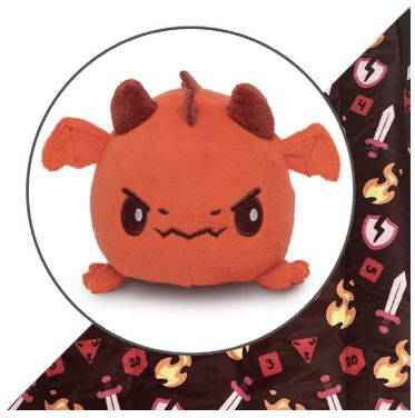 Plushie Tote Bag Dark Red Tabletop Gaming Tote Bag and Red Dragon Plushie