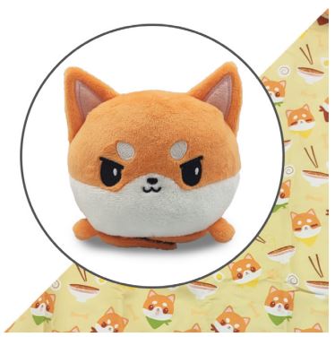 Plushie Tote Bag Orange Ramen Tote Bag and Orange Shiba Inu Plushie