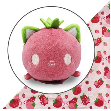 Plushie Tote Bag Pink Strawberry Cats Tote Bag and Pink Strawberry Cat Plushie
