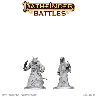 Pathfinder Deep Cuts Unpainted Miniatures W27 Zyss and Aapoph Serpentfolk