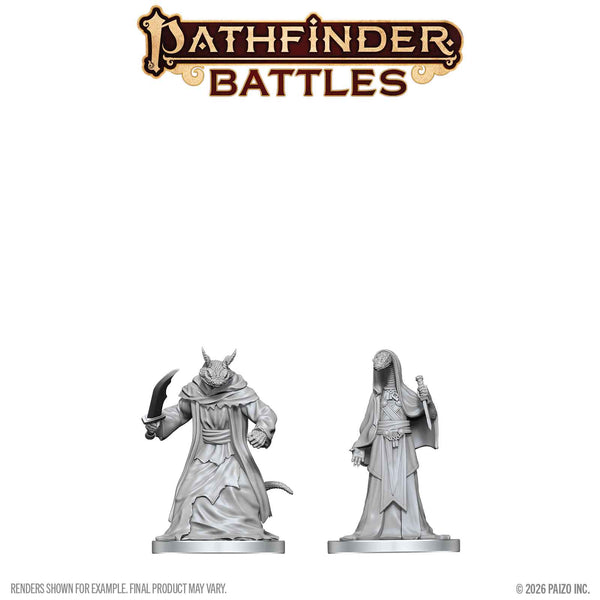Pathfinder Deep Cuts Unpainted Miniatures W27 Zyss and Aapoph Serpentfolk