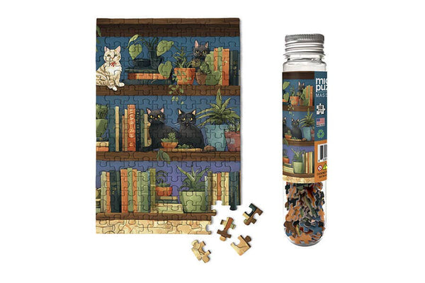 Micro Puzzles Cats on Bookshelves