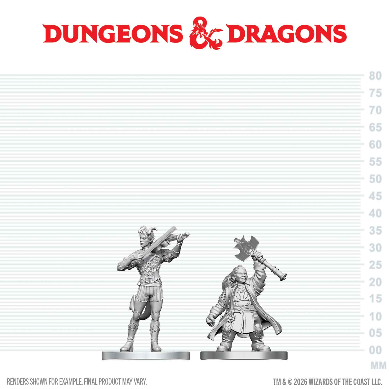 DND Nolzur's Marvelous Miniatures  W29 Tiefling Bard and Dwarf Cleric