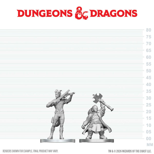 DND Nolzur's Marvelous Miniatures  W29 Tiefling Bard and Dwarf Cleric