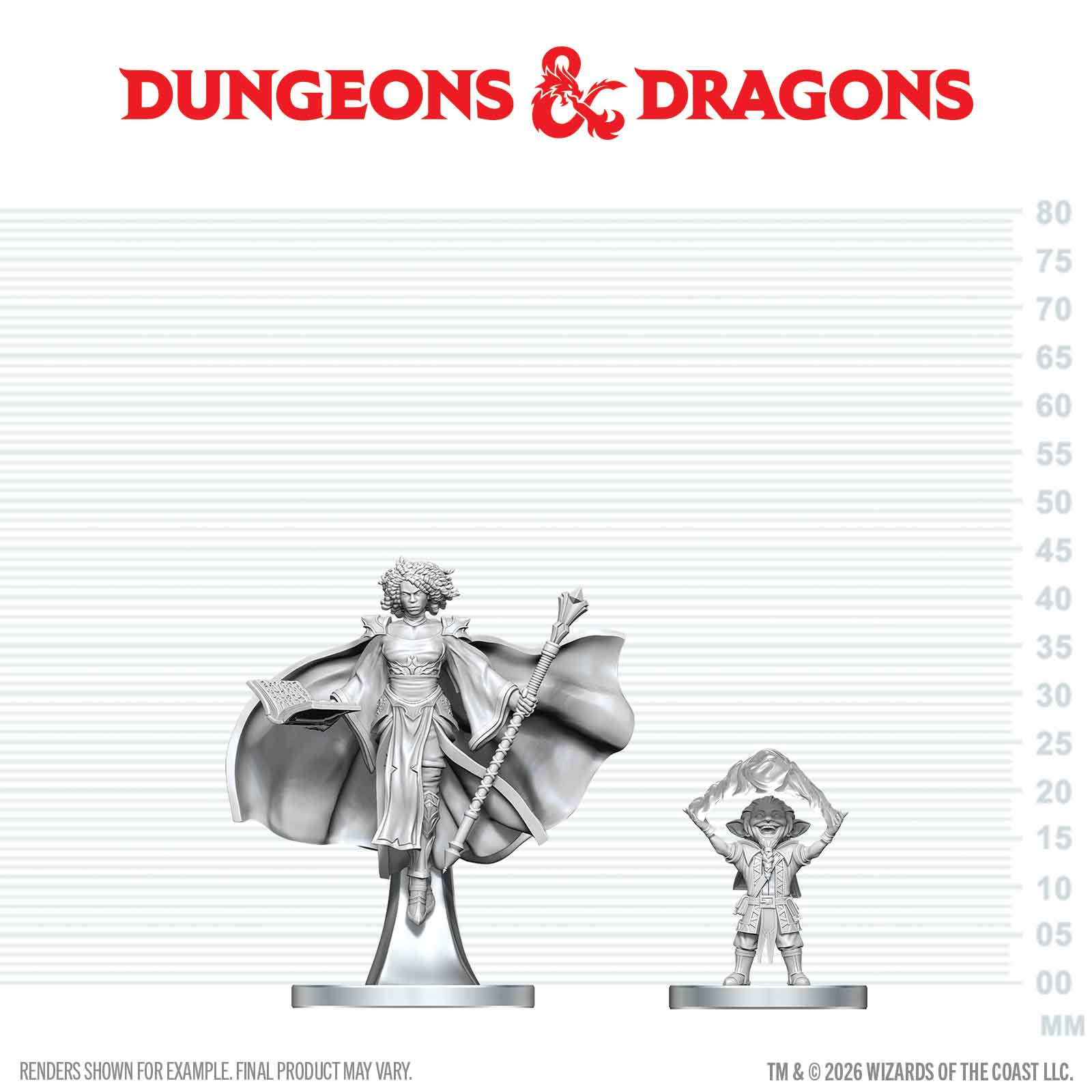 DND Nolzur's Marvelous Miniatures  W29 Gnome Warlock and Aasimar Wizard