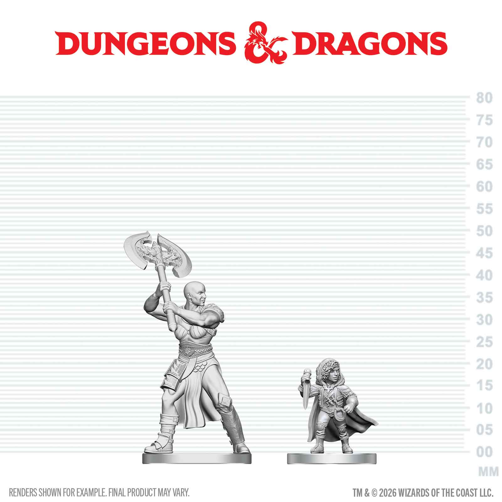 DND Nolzur's Marvelous Miniatures  W29 Goliath Barbarian and Halfling Rogue
