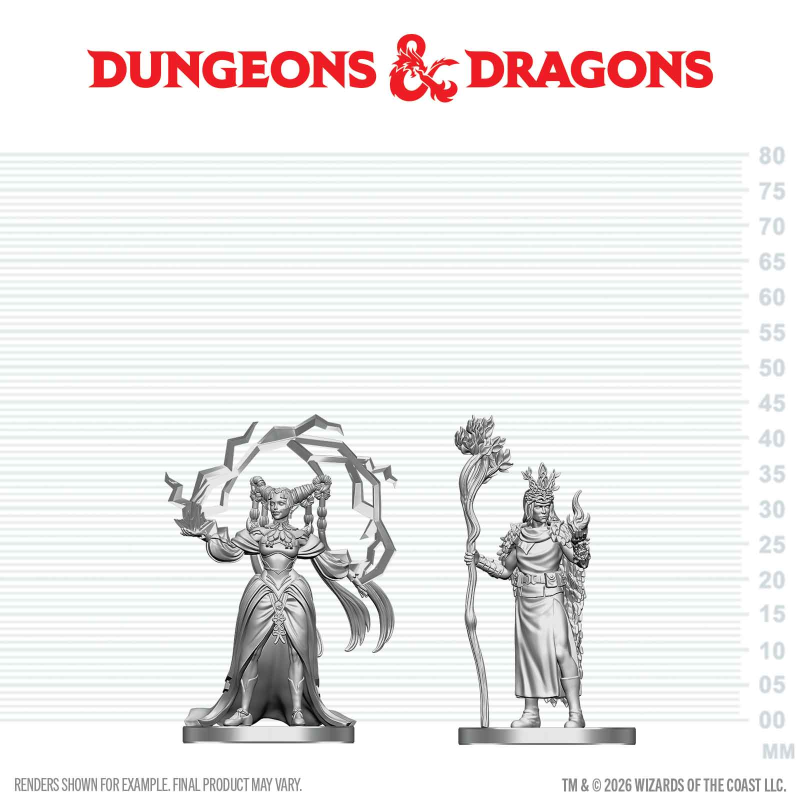 DND Nolzur's Marvelous Miniatures  W29 Human Druid and Elf Sorcerer