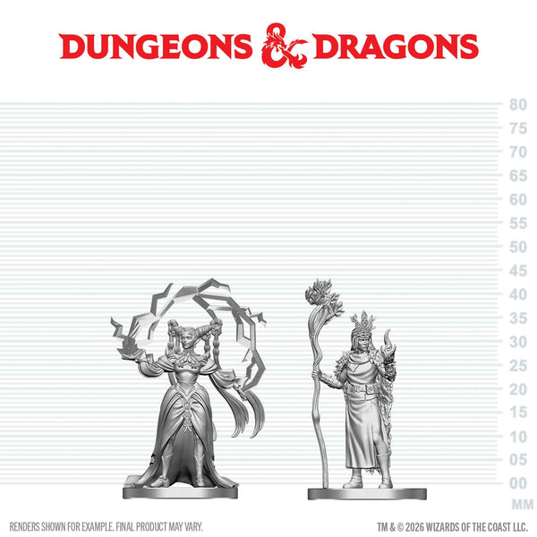 DND Nolzur's Marvelous Miniatures  W29 Human Druid and Elf Sorcerer