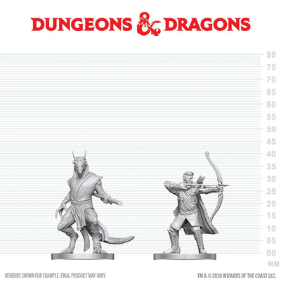 DND Nolzur's Marvelous Miniatures  W29 Elf Ranger and Dragonborn Monk