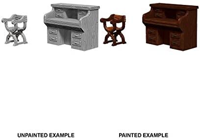 WizKids Deep Cuts Unpainted Miniatures W5 Desk and Chair