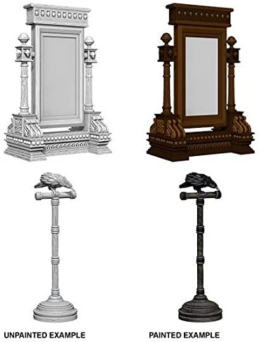WizKids Deep Cuts Unpainted Miniatures W5 Mirror and Bird on Stand