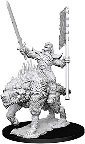 Pathfinder Deep Cuts Unpainted Miniatures W7 Orc On Dire Wolf