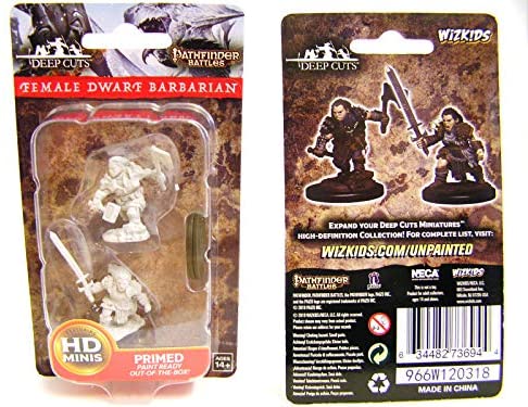 Pathfinder Deep Cuts Unpainted Miniatures W8 Female Dwarf Barbarian