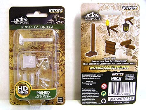 WizKids Deep Cuts Unpainted Miniatures W10 Signs and Lights