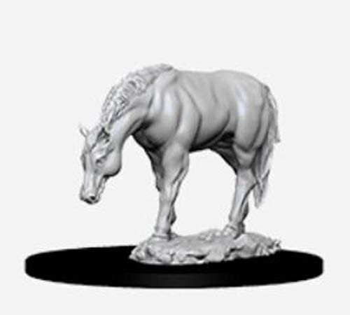 WizKids Deep Cuts Unpainted Miniatures W10 Horse and Hitch