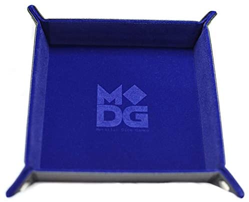 MDG Velvet Folding Dice Tray with Leather Back