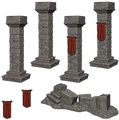 WizKids Deep Cuts Unpainted Miniatures W11 Pillars and Banners
