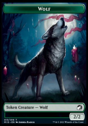 Wolf // Beast (008) Double-sided Token [Innistrad: Midnight Hunt Tokens]