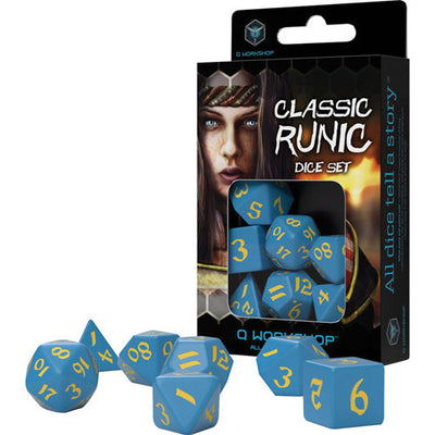 Classic Runic Dice Set Blue Yellow