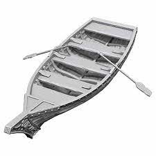 WizKids Deep Cuts Unpainted Miniatures W18 Rowboat and Oars