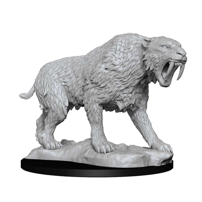 WizKids Deep Cuts Unpainted Miniatures W14 Saber Toothed Tiger