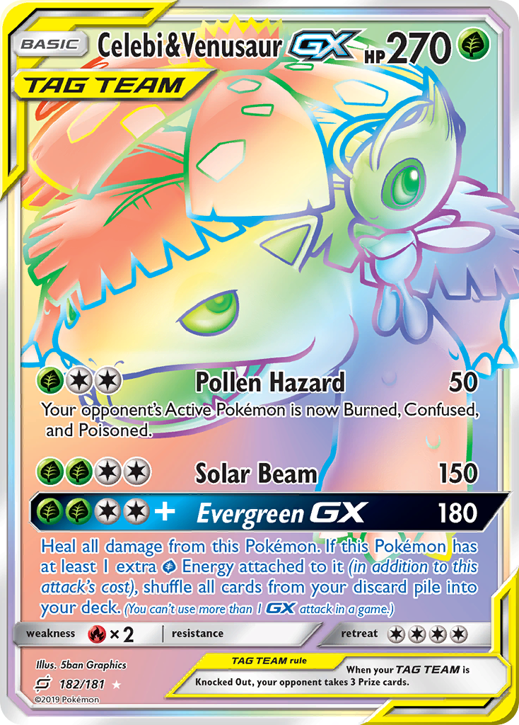 Celebi & Venusaur GX (182/181) [Sun & Moon: Team Up]