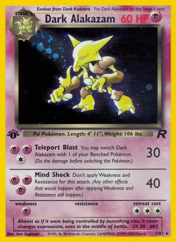 Dark Alakazam (1/82) [Team Rocket 1st Edition]