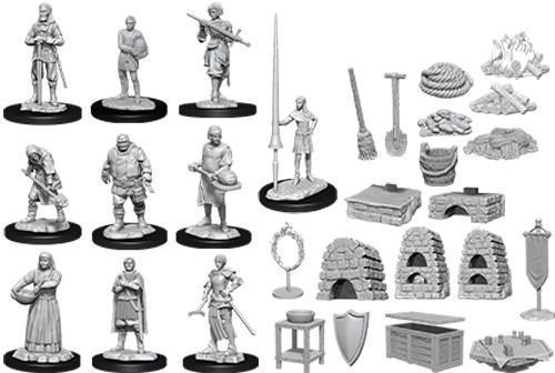 WizKids Deep Cuts Unpainted Miniatures W12 Towns People Castle 2