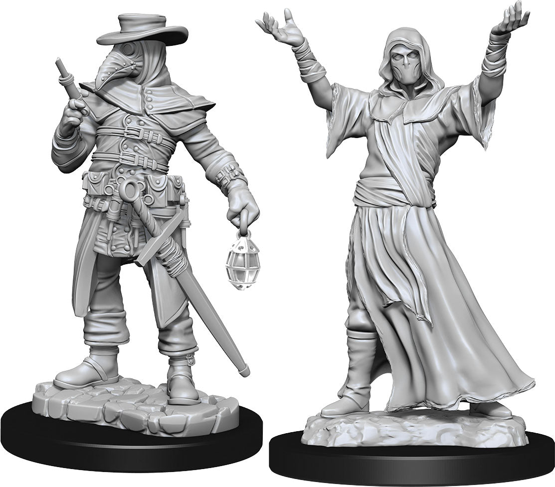 WizKids Deep Cuts Unpainted Miniatures W15 Plague Doctor and Cultist