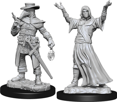 WizKids Deep Cuts Unpainted Miniatures W15 Plague Doctor and Cultist