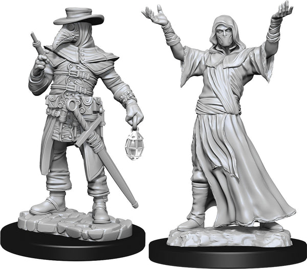 WizKids Deep Cuts Unpainted Miniatures W15 Plague Doctor and Cultist