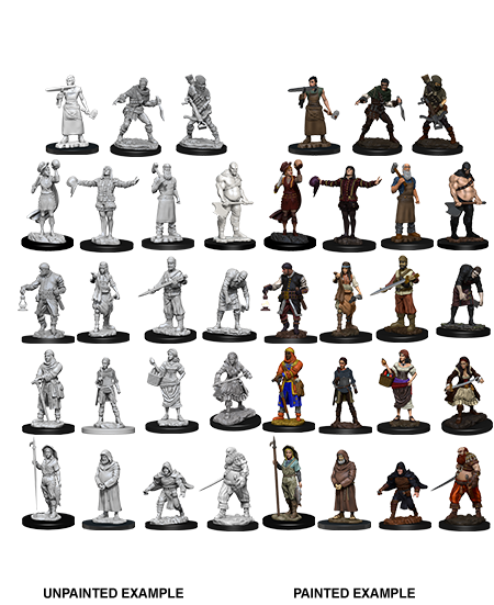 WizKids Deep Cuts Unpainted Miniatures W8 Townspeople